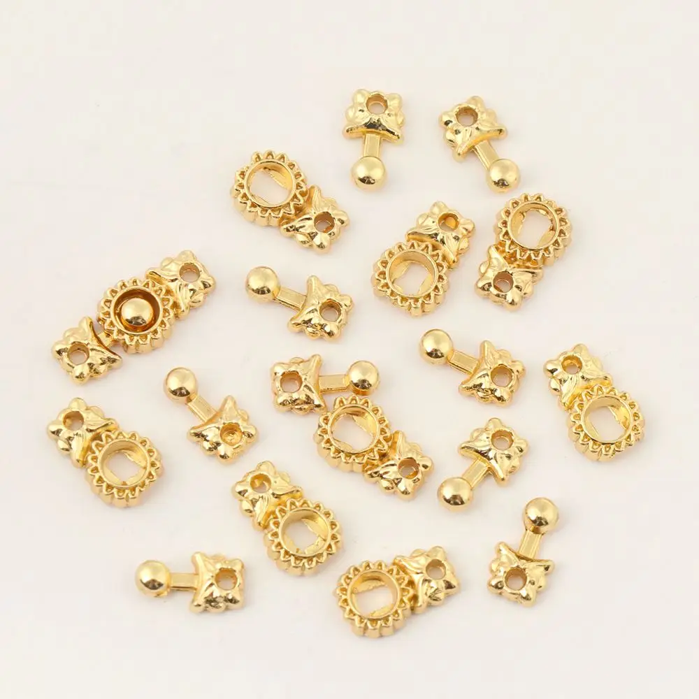 10PCS 10mm Doll Bags Clothes Shoes Buckles Mini Ultra-small Metal Belt Buckle DIY Doll Dress Decor Buttons Doll Sewing Accessory