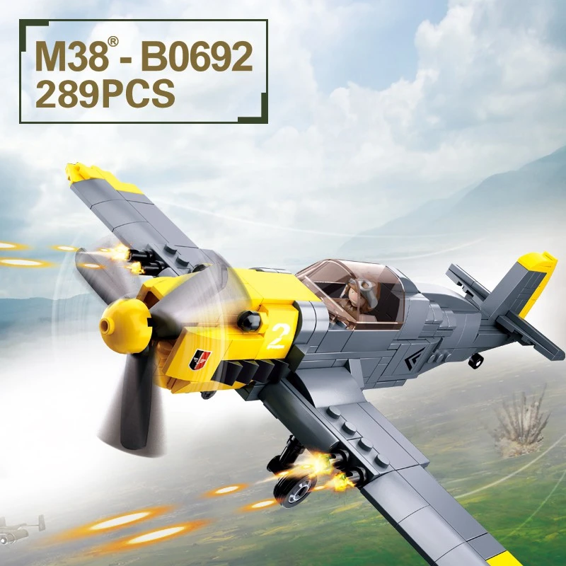 289PCS WW2 Kämpfer Modell Bausteine Set Militär Flugzeug Ziegel Pädagogisches Spielzeug für Kinder