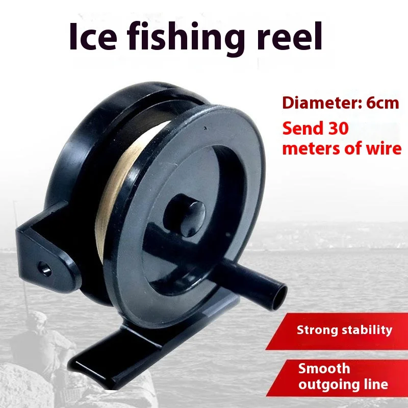 Rueda de pesca en hielo, rueda de pesca de invierno, caña de mar pequeña, carrete de pesca, caña de lanzamiento, rueda de plástico, Molinete, 1/2 Uds.