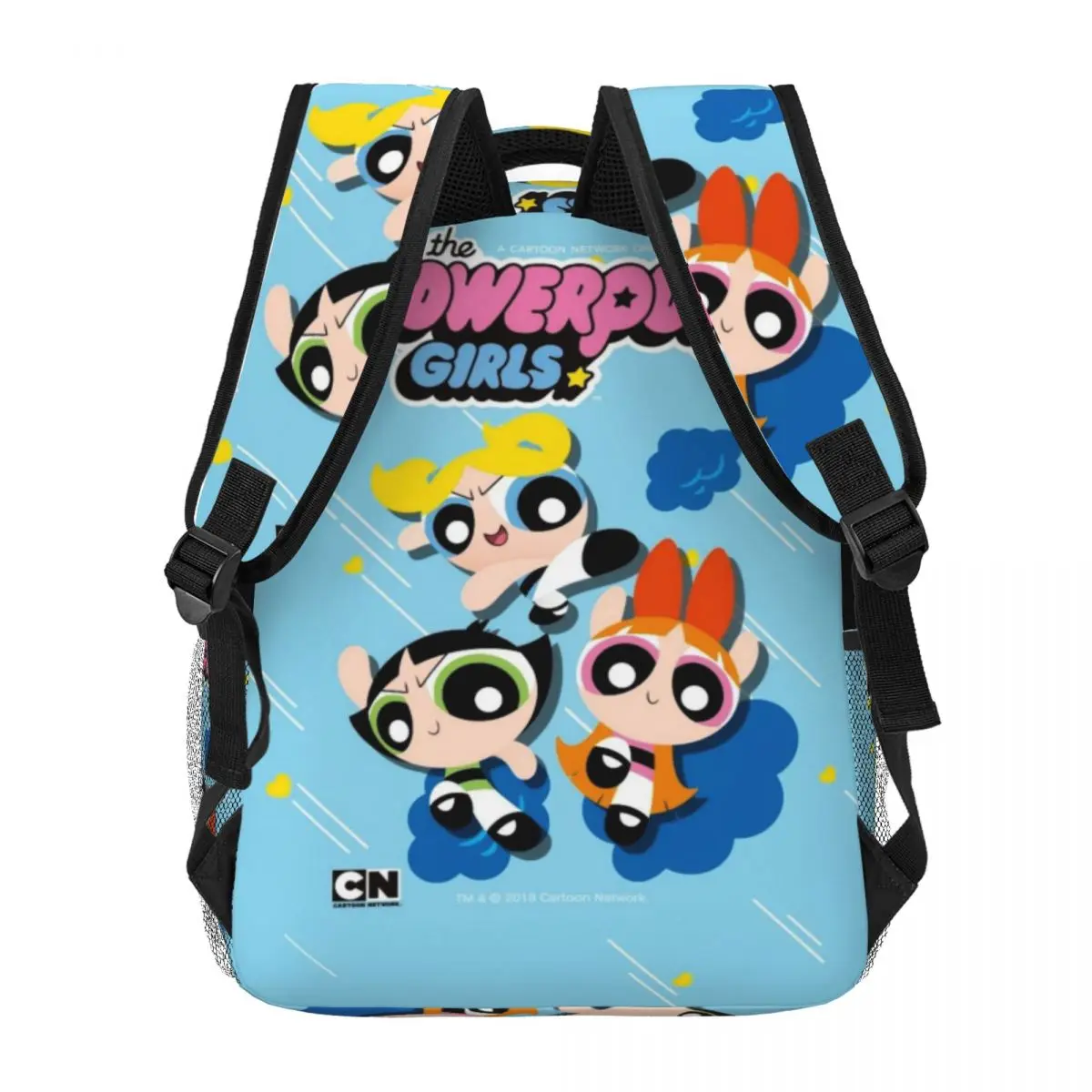 The-Powerpuff-mochila impermeable de gran capacidad para niñas y niños, mochila ligera para estudiantes, 17 pulgadas