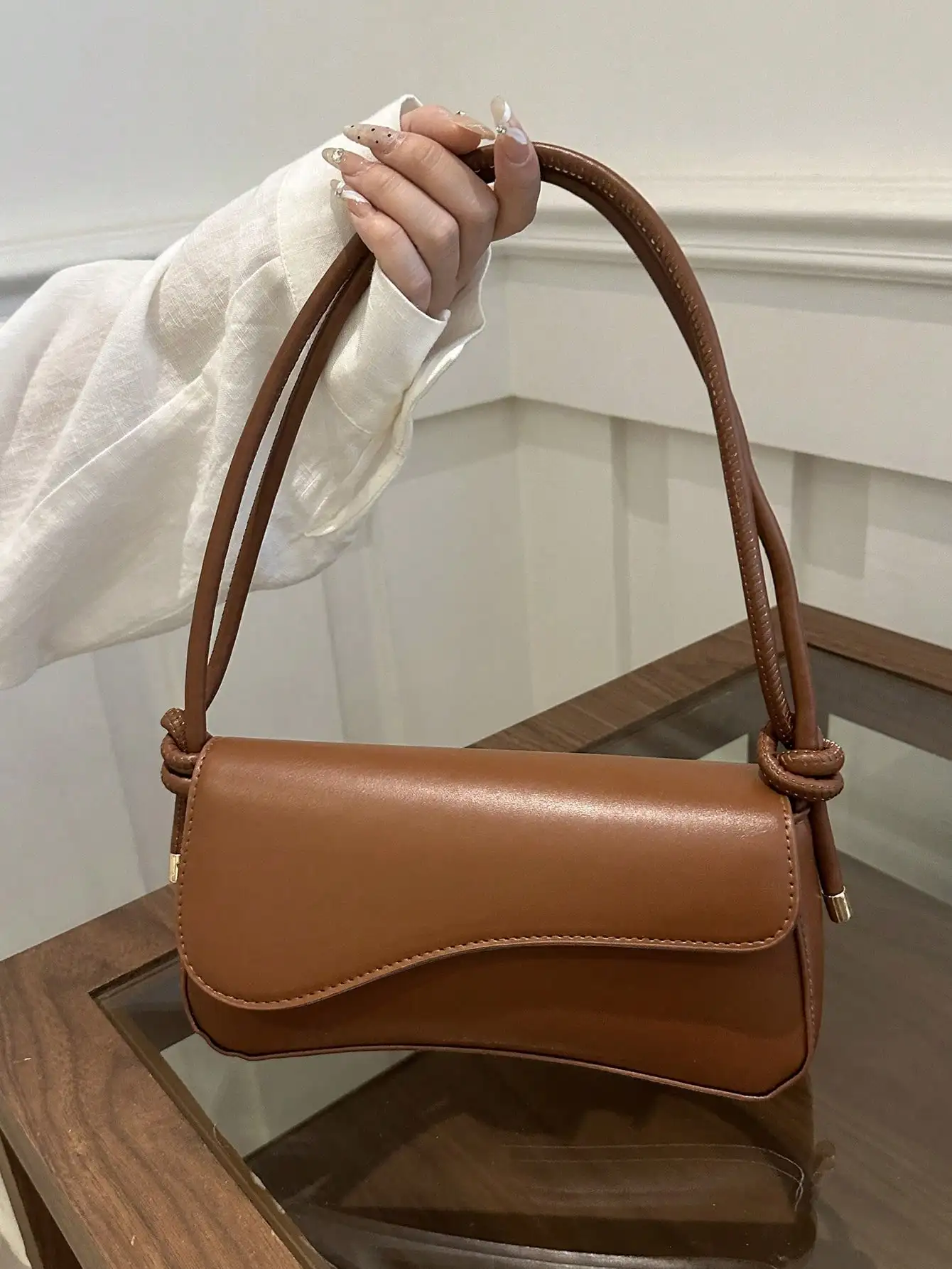 

Модная однотонная асимметричная сумка через плечо — регулируемый ремень, для молодых женщин/студентов/белых воротников, для использования на нескольких сценах