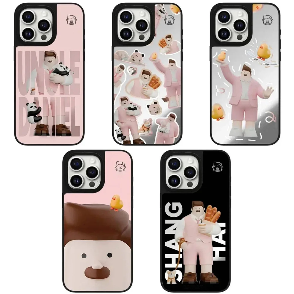 Cute Uncle Mirror Magnetic Phone Case Cover for IPhone 11 12 13 14 15 Pro Max Case for IPhone 15 Pro Max