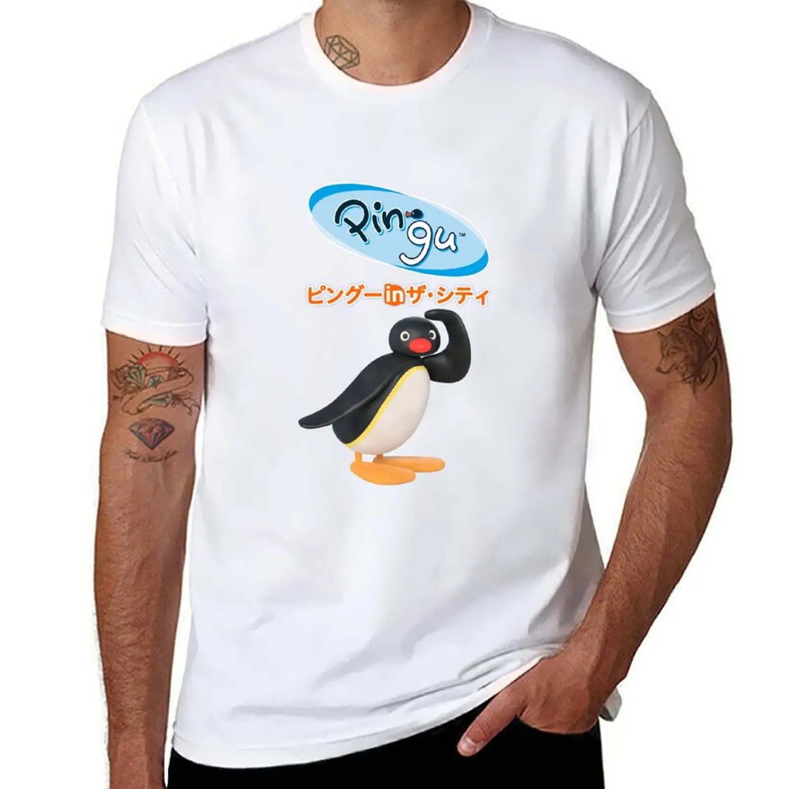 

Pingu In The City Japanese Shirt T-Shirt man t shirts for men funny t shirts dark humor T-Shirt