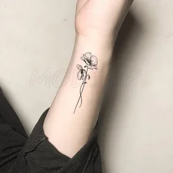 Impermeável Tatuagem Temporária Adesivos, Somnus Preto, Flor, Planta, Tamanho Pequeno, Flash Tatto, Tatuagens Falsas para Homem, Criança, Menina, Mulheres