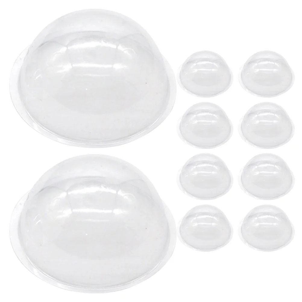 

20 Pcs Semicircular Micro Landscape Cover Foam Props Circle Shaker Domes Candy Holder Clear Stand Pvc Cards with Plastic Cloche