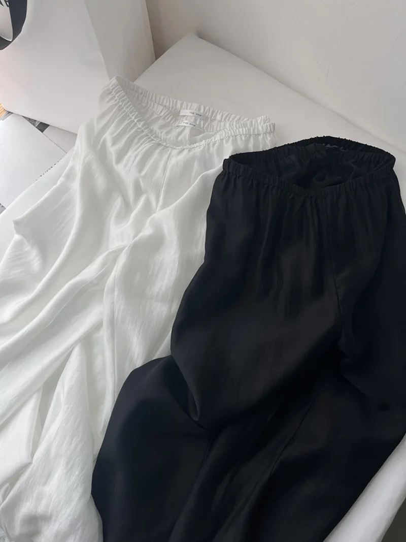 Calça popelina de algodão de camada dupla feminina, calça casual aérea básica, calça see through, clássica, nova, início da primavera, 2023