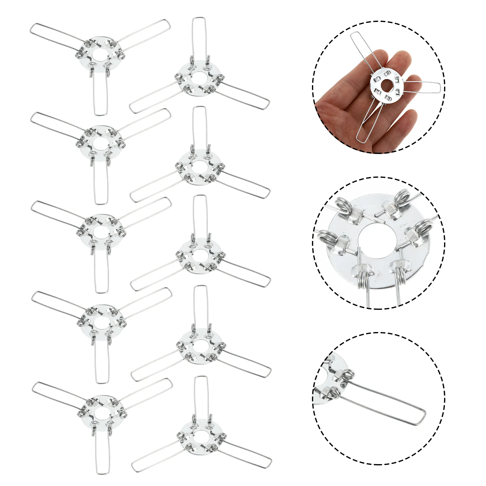 

20 Pcs Trident Light Holder Spring 3-forks Lampshade Clips DIY Accessories Fixing Ceiling Wrought Iron