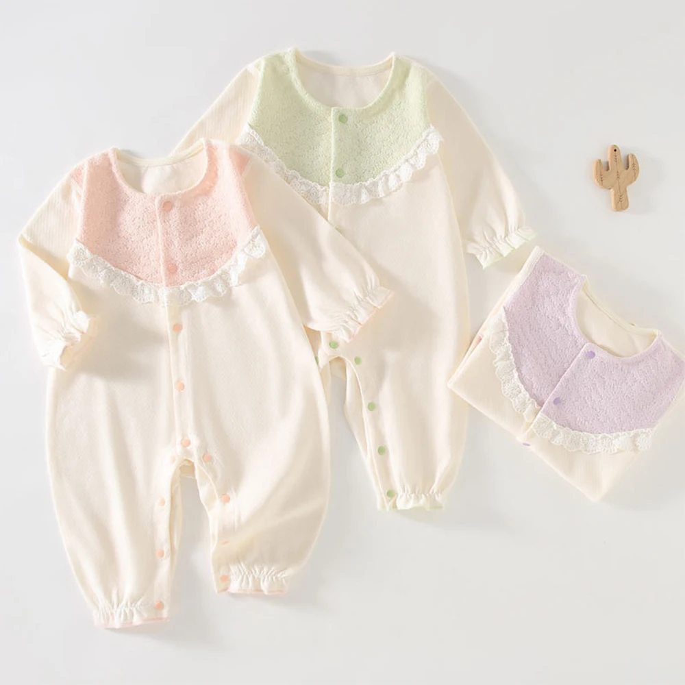 

Рождественский комбинезон для маленьких девочек, лоскутный комбинезон с длинными рукавами и оборками на День Благодарения, хлопковая осенне-зимняя одежда для малышей