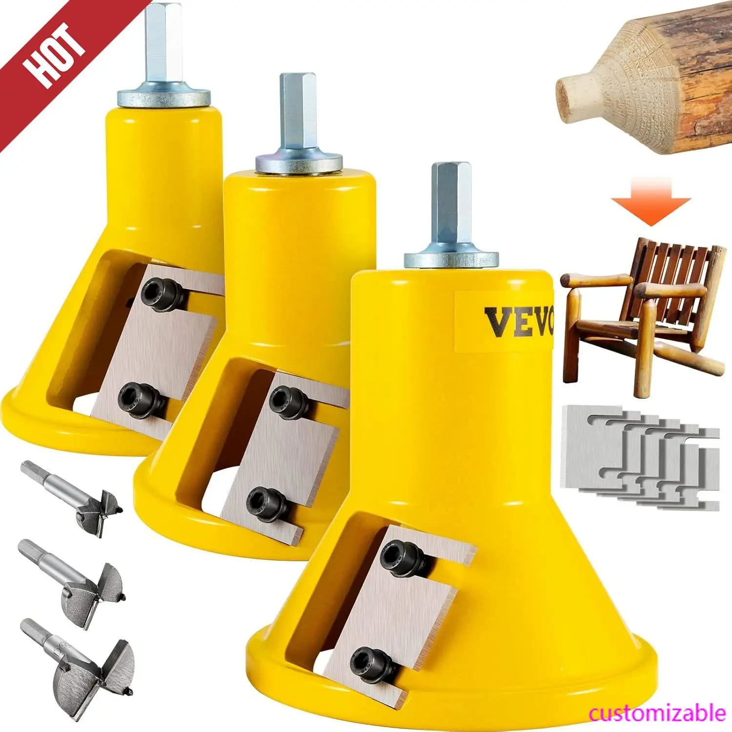 

NEW Tenon Cutter, 1"/25.4mm & 1.5"/38mm & 2"/50.8mm, with Dual Straight Blades,Commercial Starter’s Tool for Home DIY