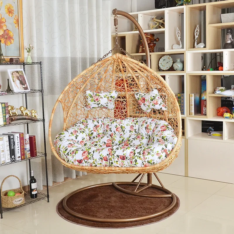 Cradle Chair Indoor Adult Coarse Vine Chair European Style Couple Double Basket Vine Chair Balcony Lazy Swing Bird's Nest