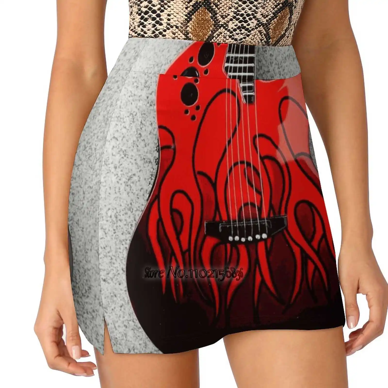 Music Heavy Metal Glam Metal In Tour 2020 Guitar Trending Fashion Skirt Summer Printed Women Sport Skirts Double-Layer Athletic