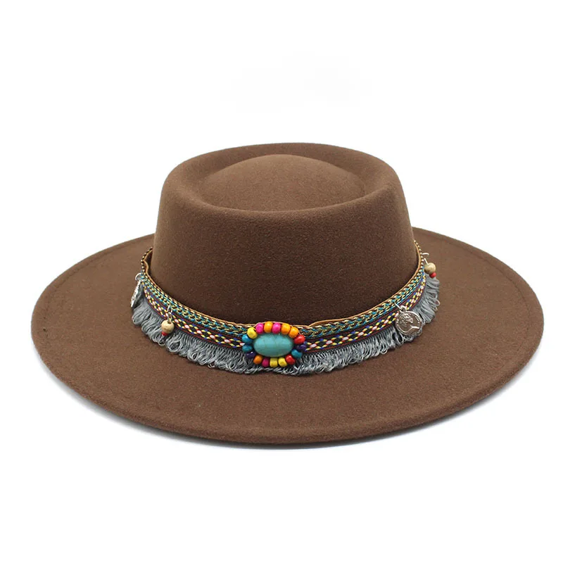 2022 Cross Border Xiaohongshu New Chain Dome Convex Top French Top Hat European And American Style Felt Hat 8 5cm