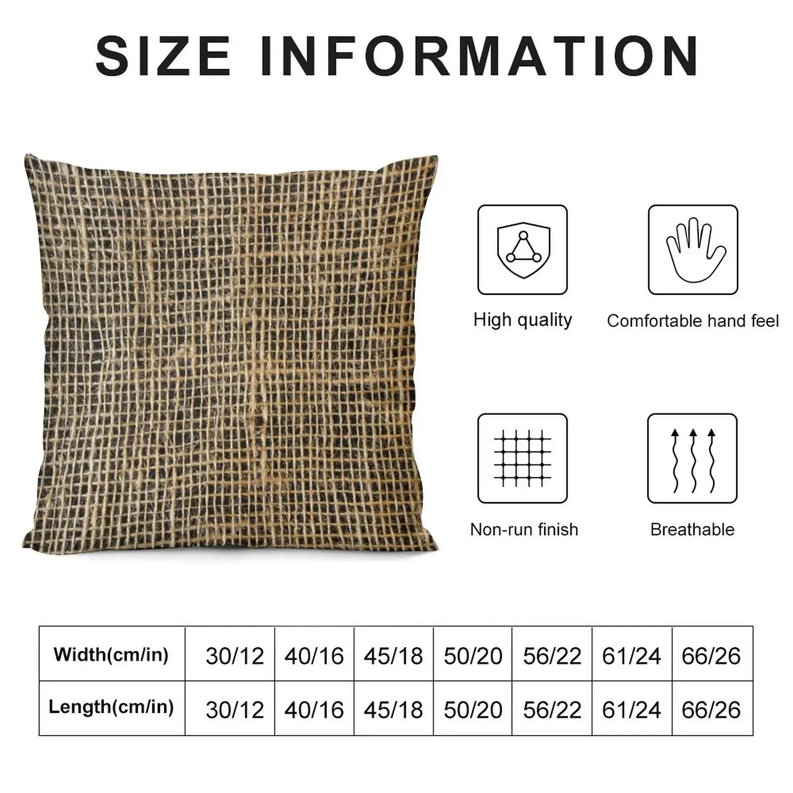 Aged Grungy Jute Burlap Sack Mesh Background Texture Throw Pillow Embroidered Cushion Cover Sofa Pillow Cover pillow