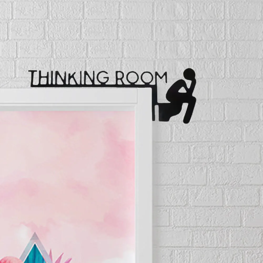 Modern Metal Toilet Door Sign: A Chic Thinking Room Sculpture for Home Decor