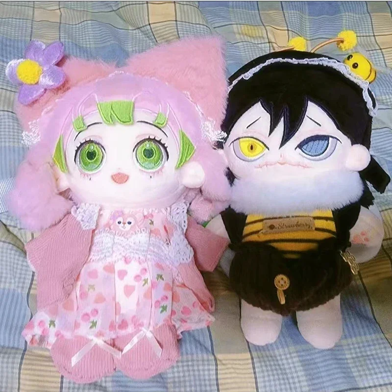 Poupée en coton Demon Slayer Kanroji Mitsuri, 20cm, Kawaii Iguro Obanai, Cosplay Anime Kimetsu No Yaiba, marionnette en peluche, jouets cadeaux pour Fans