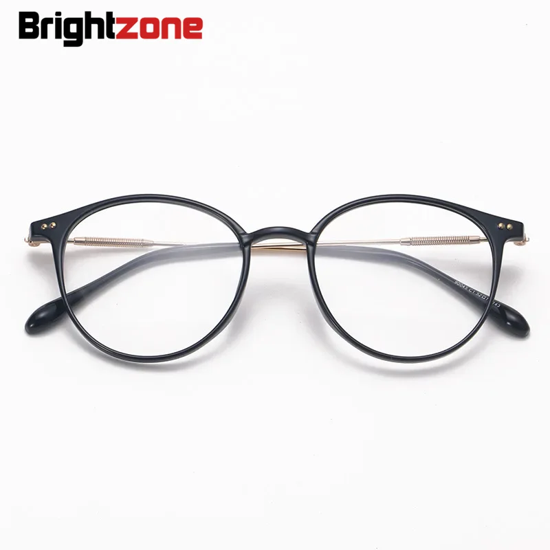 TR90 Unisex Solid Alloy Women Prescription Glasses Fashion Designer Metallic Circle Glasses Myopia Glasses Frame Eyewear Frames