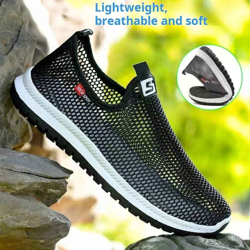 Hot Sale Summer Walking Shoes Men Sneakers Sport Lightweight Casual Hiking Shoes Men Breathable Aqua Shoes Man Outdoor Footwea