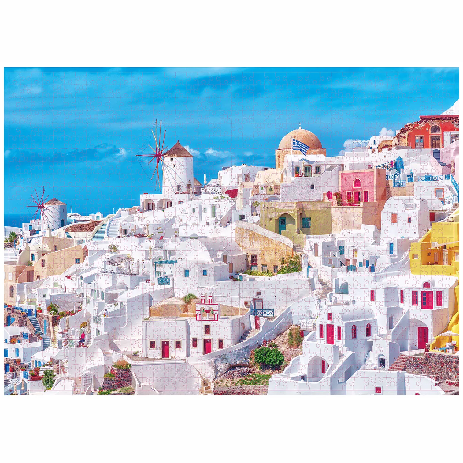 1000 Pieces The Santorini Town Jigsaw Puzzles for Adults Home Decor Games Family Fun Floor Puzzles Educational Toys for Kids