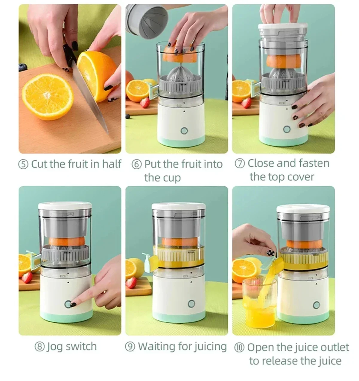 Portable Usb Automatic Juicer Small Multifunctional Juice Residue Separation And Charging Bidirectional Spiral Juicer Cup