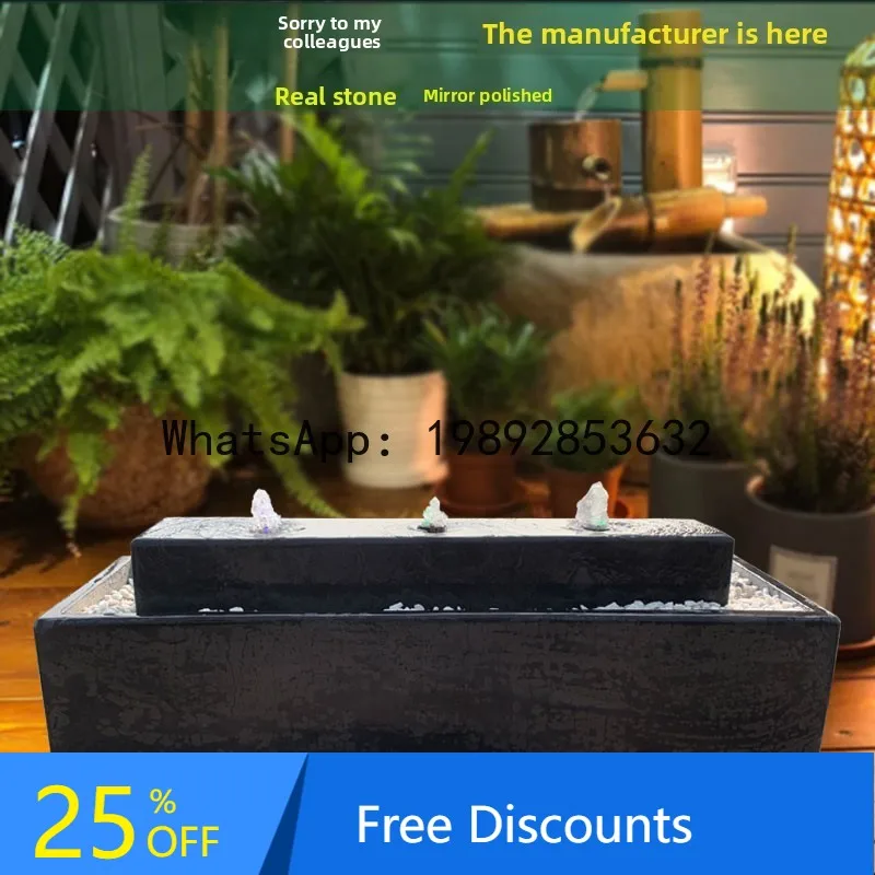 Z4  Carving Flowing Water Stone Bowl Courtyard Garden Marble Landscape Japanese Style Fountain Water Bowl Basin Pool Fountain