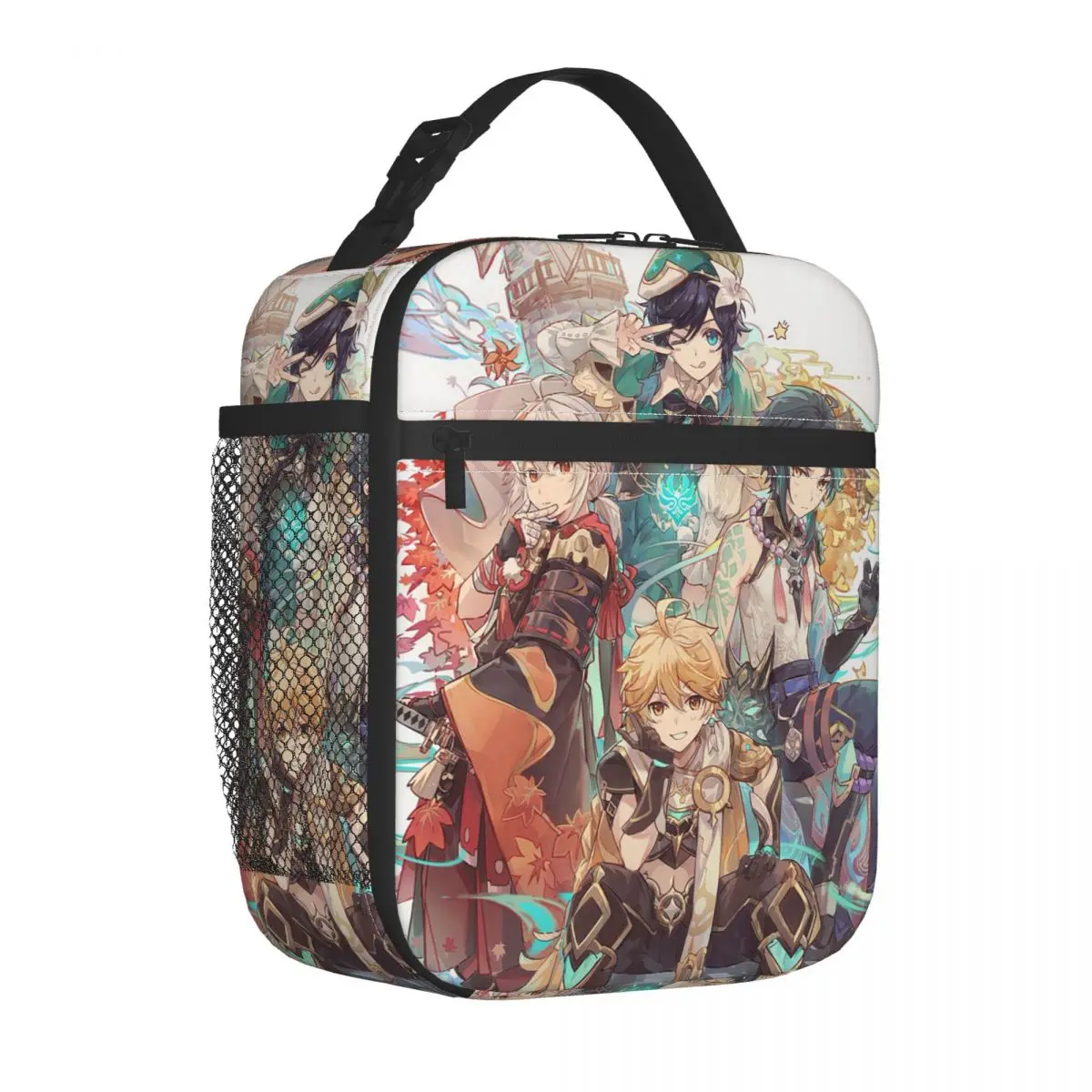 Genshin Impact Insulated Lunch Bags Thermal Bag Meal Container Kaedehara Kazuha Xiao Aether Large Tote Lunch Box Office Travel