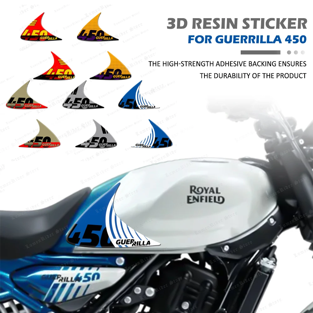 

For Guerrilla 450 3D Resin Motorcycle Fuel Tank Pad Motorcycle Tank Side Protector Sticker kit Decal Accessories Waterproof