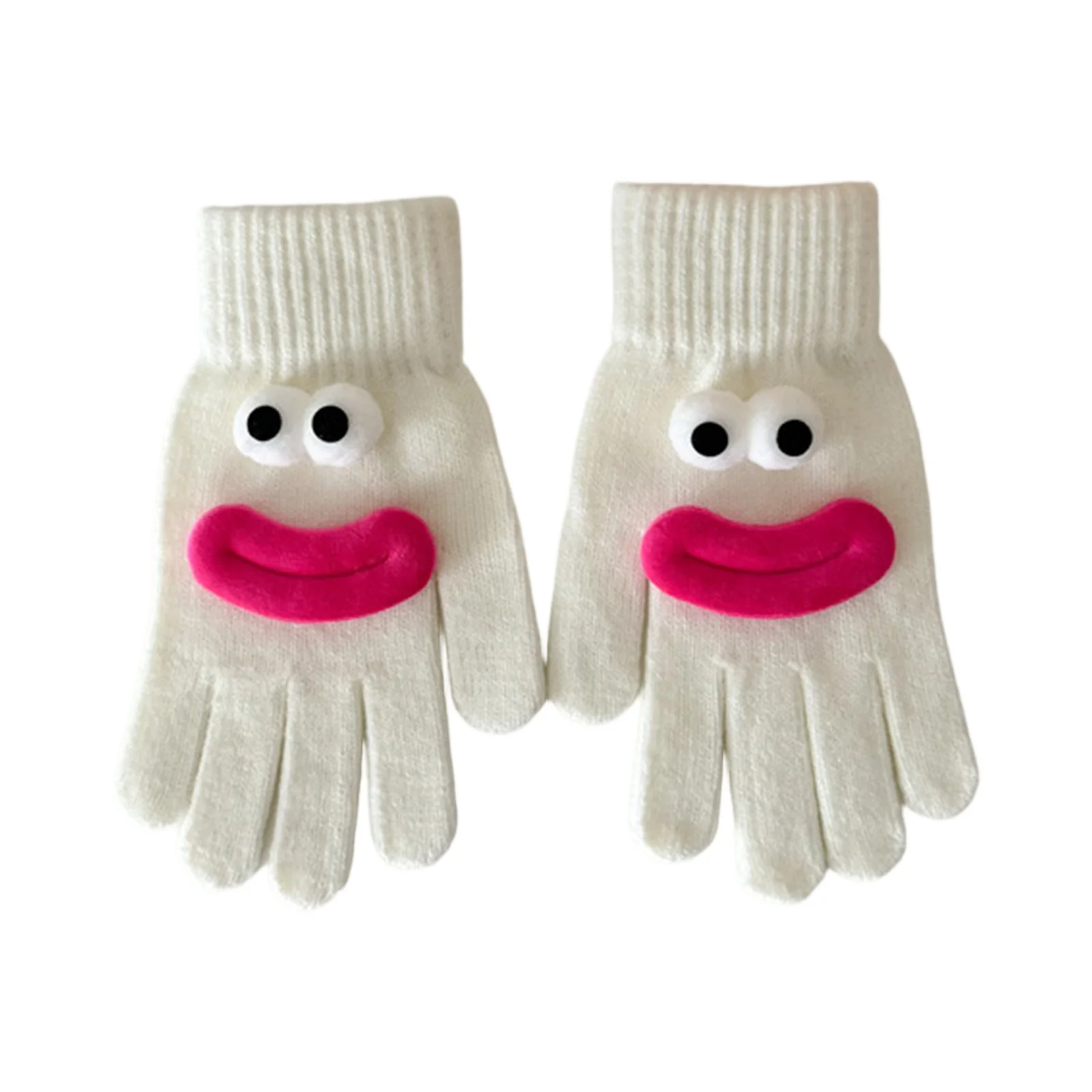 Sarung Tangan Lucu Wanita Sarung Tangan Natal Sarung Tangan Tebal Hangat Musim Dingin Motif Kartun Lucu Mulut Sosis Sarung Tangan Terpisah Jari