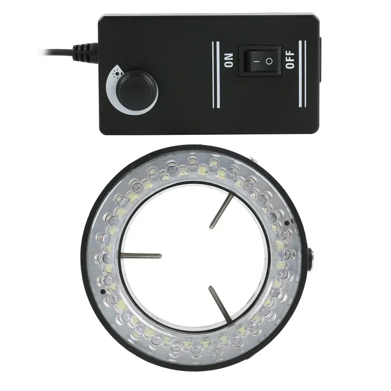56 LED Ring Light Illuminator Lamp Adjustable For Industry Stereo ZOOM Video USB HDMI Microscope EU US Plug 100V-240V 6000-7000K