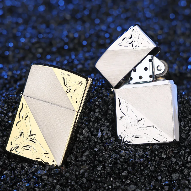 

ZORRO 902 Brass Lighter, Armor Tangcao Six-Character Mantra Rolling Beads Design, Vintage Windproof Refillable Flint Lighter