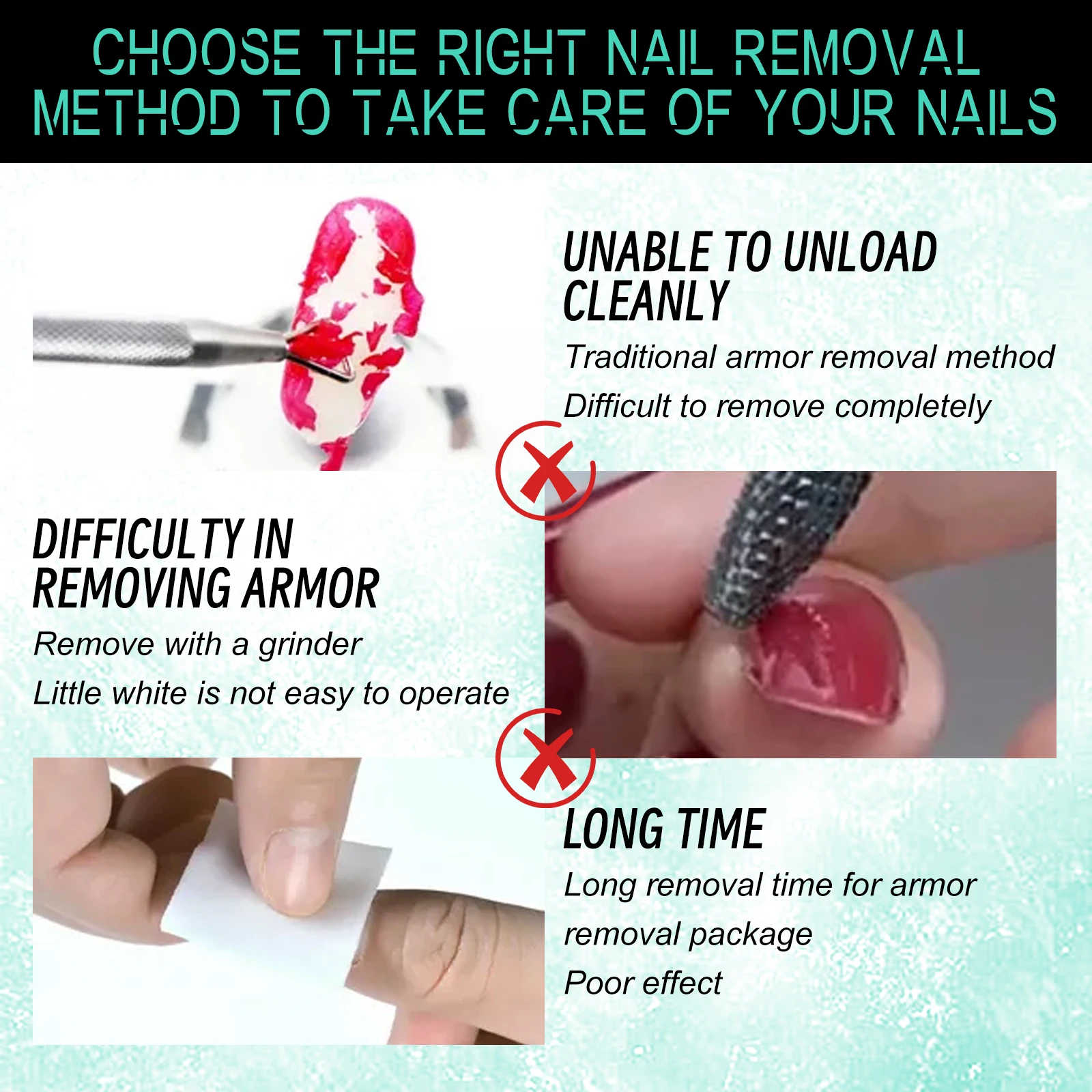 Eelhoe removedor de esmalte de unha 3 min rapidamente esmalte embeber-off sem necessidade de embrulho seguro não irritante reduzindo a secura essência de cuidados com as unhas