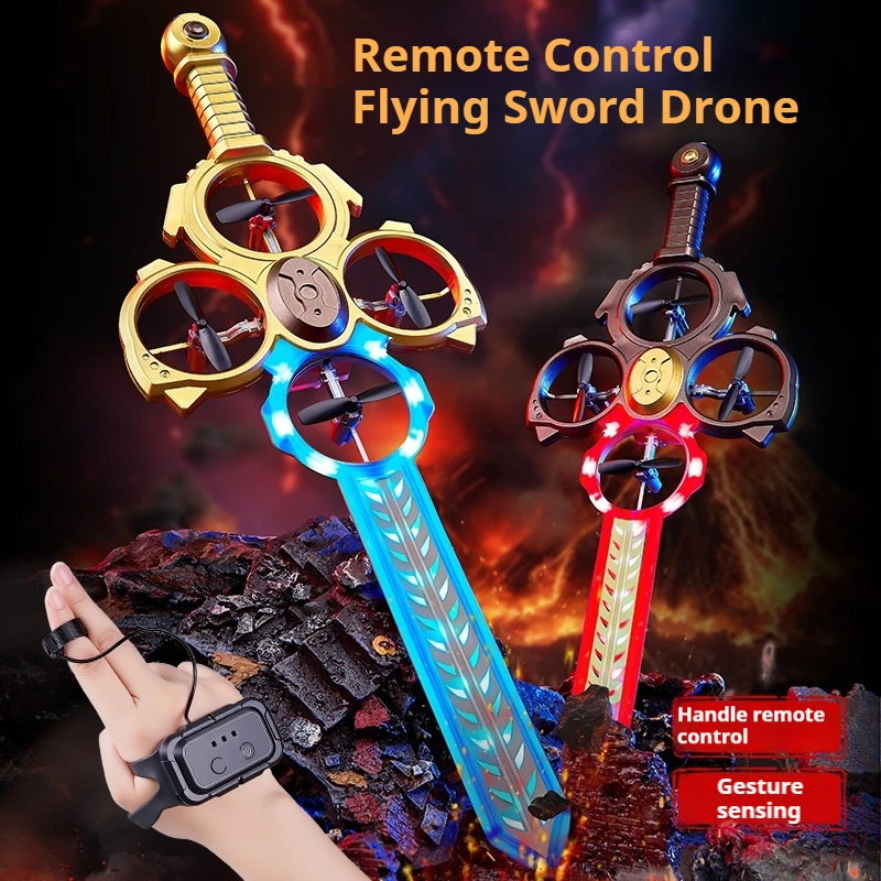 Remote Control Flying Sword Drone Gesture Control Multi - mode Lighting Stunt Aircraft One Key Lift Boy Christmas Toy Gift