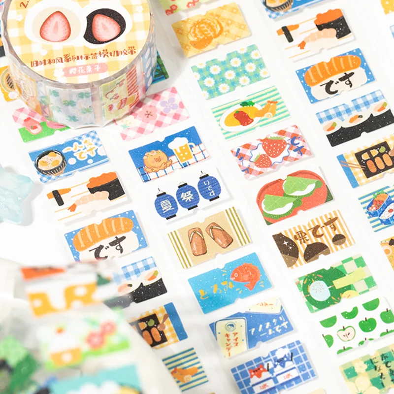 Étiquettes de Style japonais ancien temps, ruban découpé, manuel de Style ancien japonais, bande Mylar, cadre Photo pour Album, DIY bricolage, 4 rouleaux/4dags