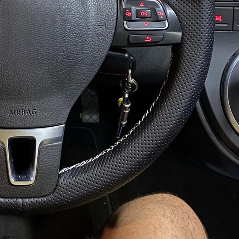 Anti-Slip Artificial leather Car Steering Wheel Braid Cover For Volkswagen Golf 6 Mk6 VW Polo Sagitar Bora Santana Jetta Mk6