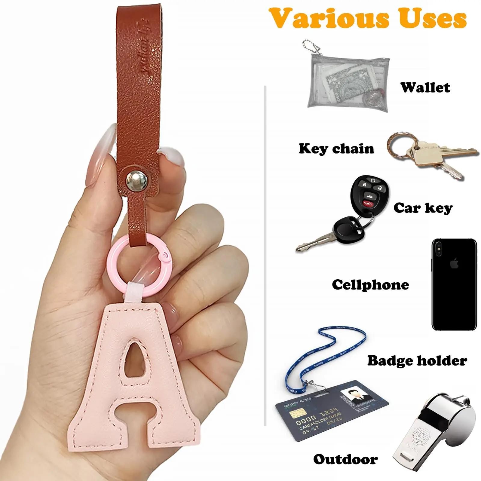 Leather 26 Bubble Letter Keychain Initial Pendant Coarse Charms Women Men Keychain Exclusive Gift