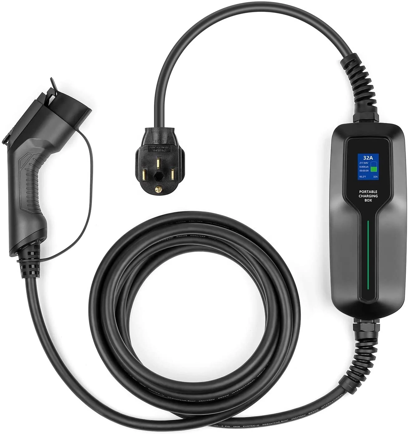 Charging Electric Vehicle (EV) Charger, 16 Amp, 240V, Level 2 WiFi Enabled EVSE, Listed, ENERGY STAR, Indoor / Outdoor