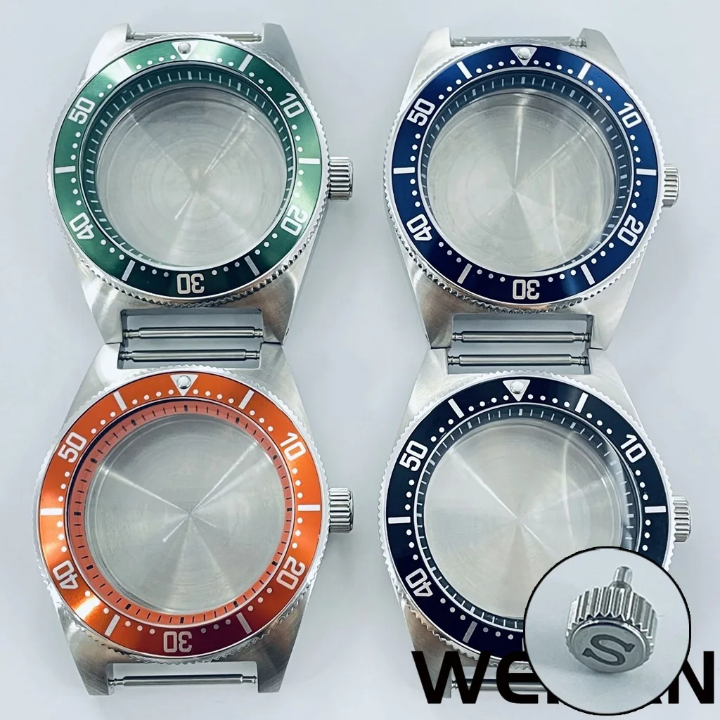 40mm Fit NH34 NH35 NH36 NH38 NH70 NH72 Movement Silver Stainless Steel Watch Case Black Blue Green Orange Ring