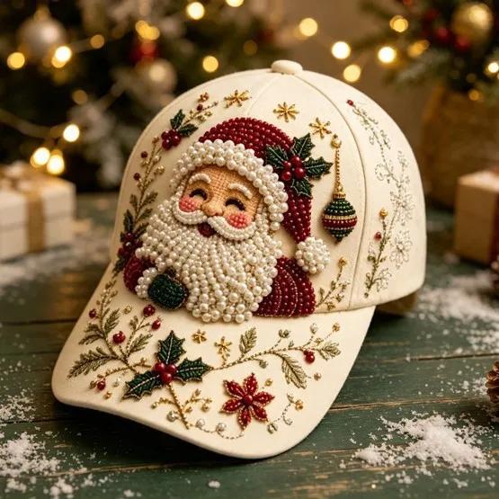 Fun Christmas Series 3D Sublimation Print Baseball Cap, Oversized Wide Brim Sun Peaked Hat, Unisex Holiday Casual Hat