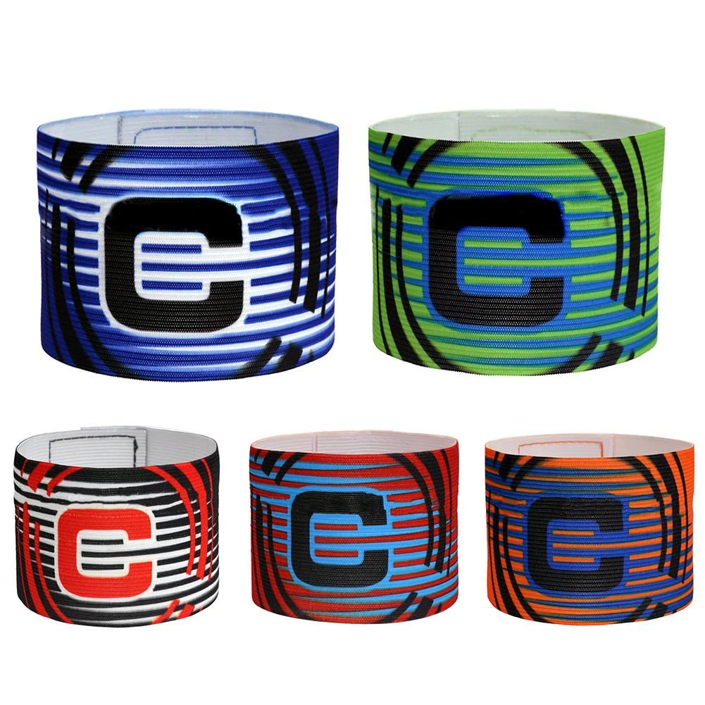 

Football Captain Armband Elastic Nylon Soccer Armband Adjustable Squad Eye-catching Grouping Armbands High Quality
