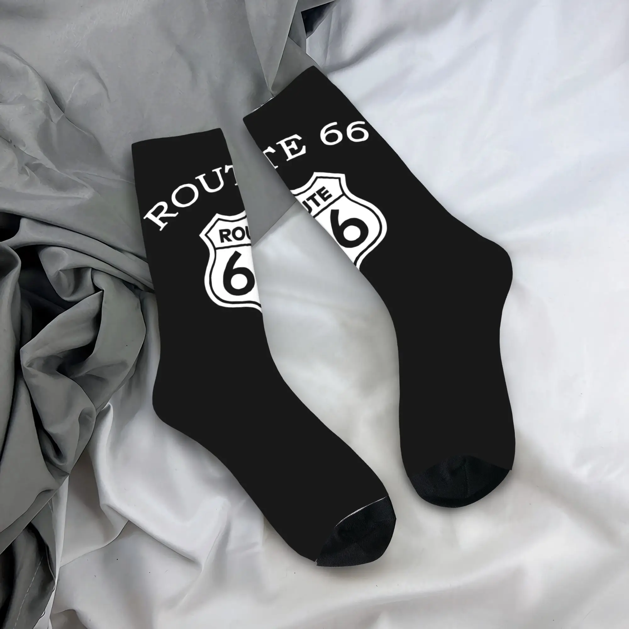 

Мужские носки Custom Route 66, унисекс, с принтом «Американская автомагистраль», весенне-летние, осенне-зимние, повседневные носки