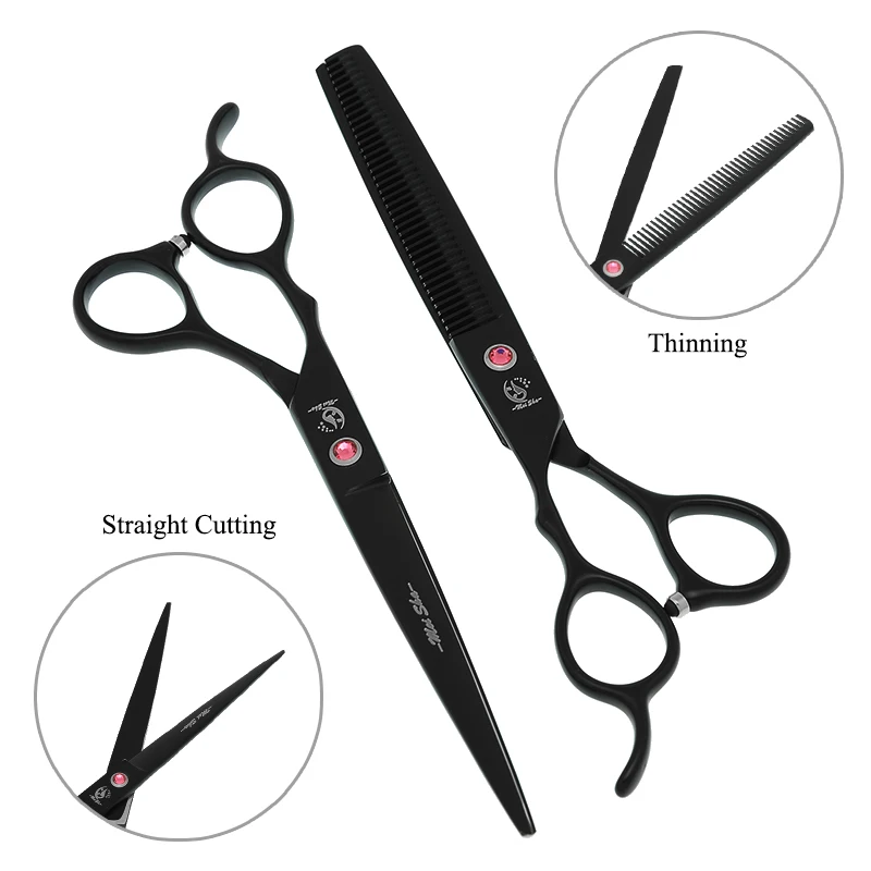 7 inch Left Handed Pet Grooming Scissors Kit Japan Steel Dog Cat Hair Cutting Shears Thinning Scissors Animals Supplies B0057A