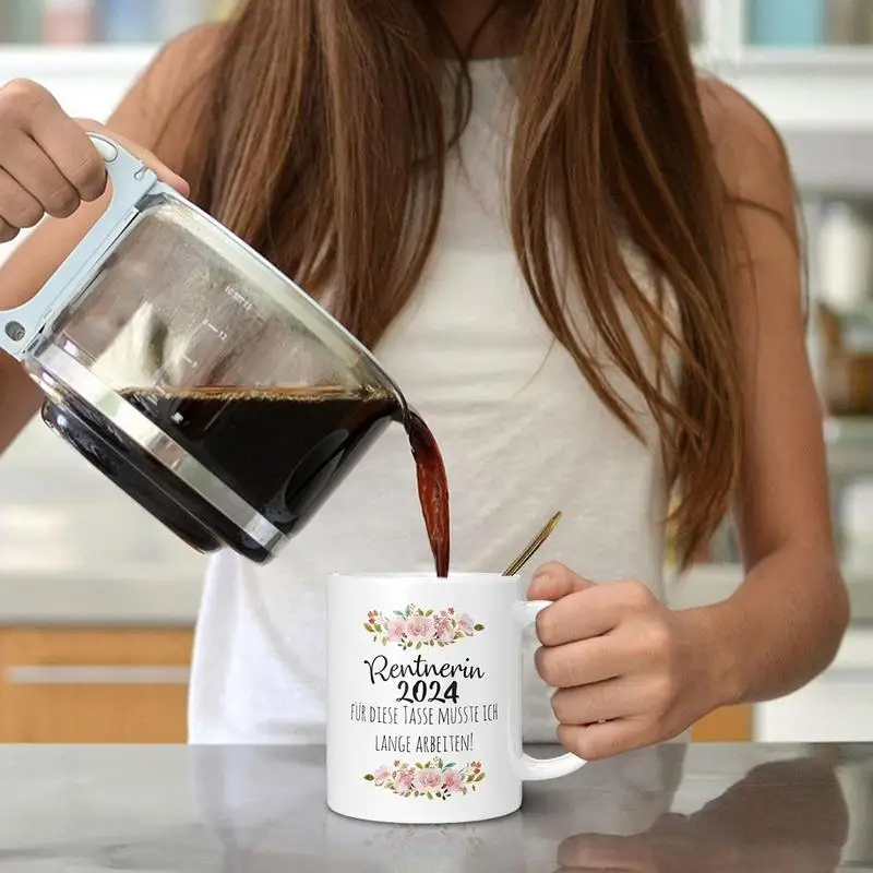 Retirement Mugs For Women Floral Ceramic Coffee Cup Floral Ceramic Coffee Cup For Going Away Farewell Goodbye Coworkers Leaving