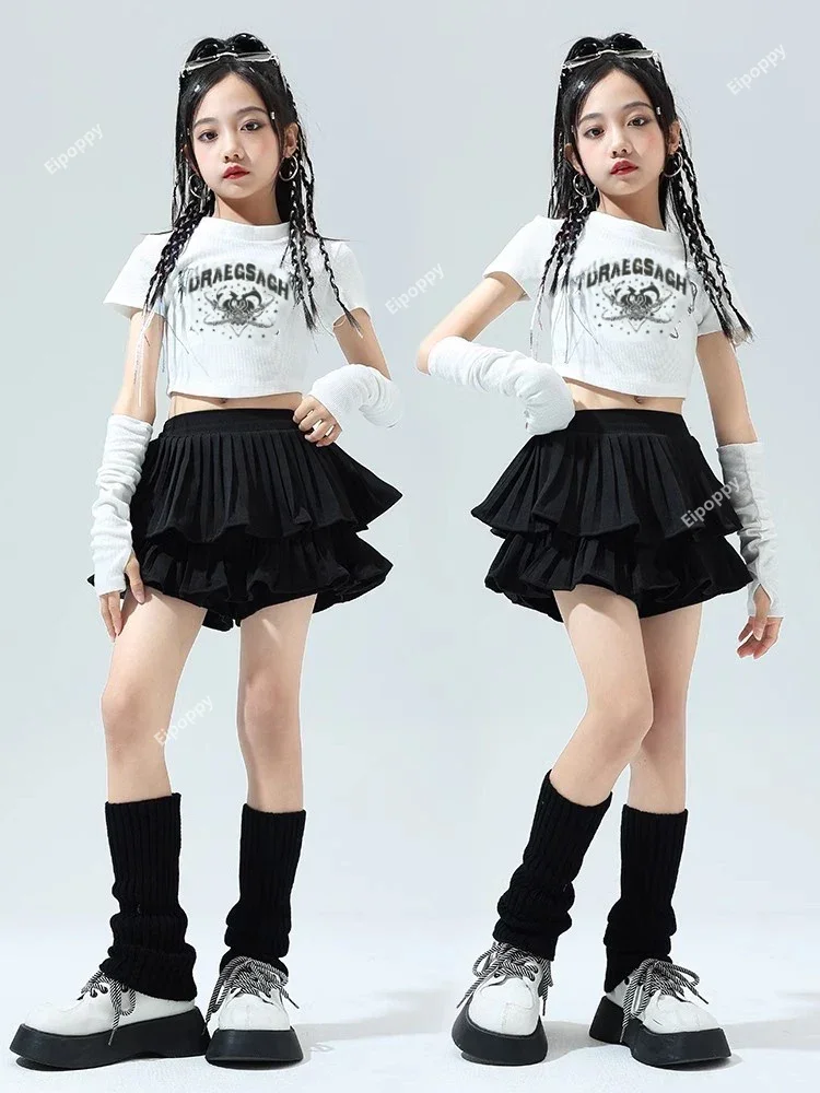 Kids Jazz Dance Costume Girls Stage Walking Competition Dance Wear Performance Clothing