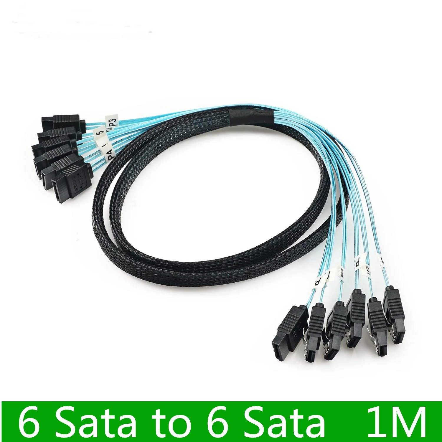 SATA-III Cable-1M 6Pcs/Set-6Gbps-SATA Cable Replacement for Bitcoin Computer-Server CD DVD Drives Raid HDD-SSD Data Cable