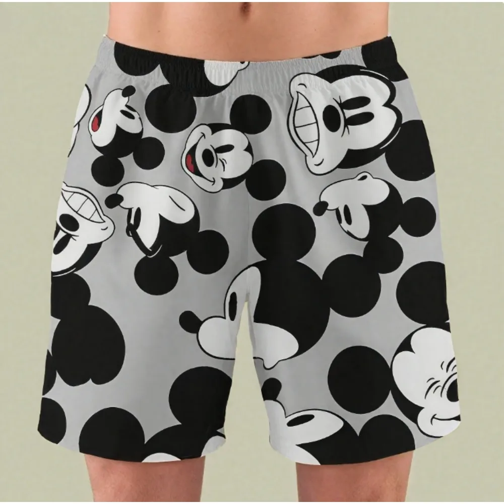 

Новинка 2023 года, летние шорты с 3D принтом Disney Stitch, мужские и женские удобные быстросохнущие пляжные брюки, повседневные шорты для плавания