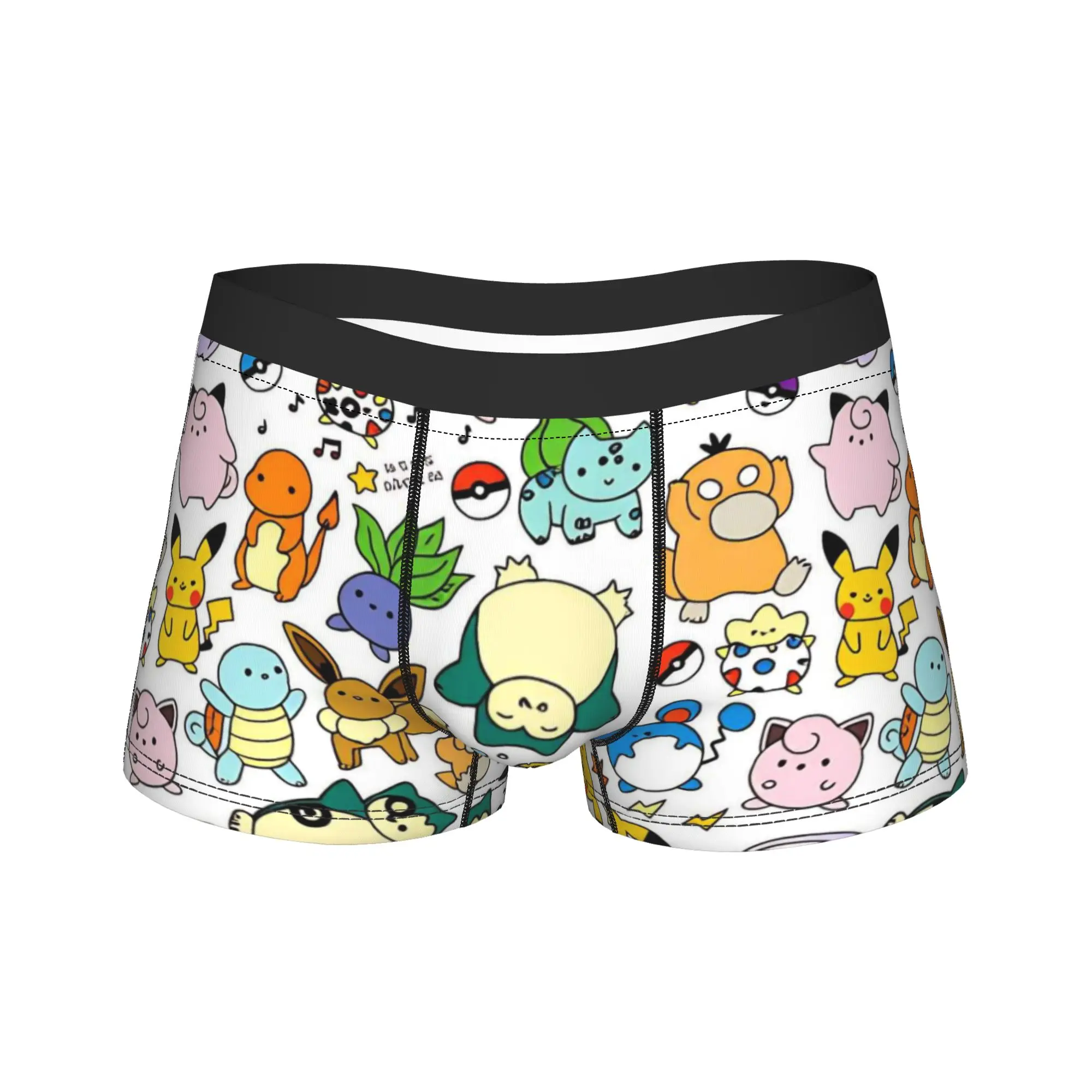 Pokemon Characters Underwear  Print Trunk Hot Sale Men's Underpants Novelty Shorts Briefs Gift