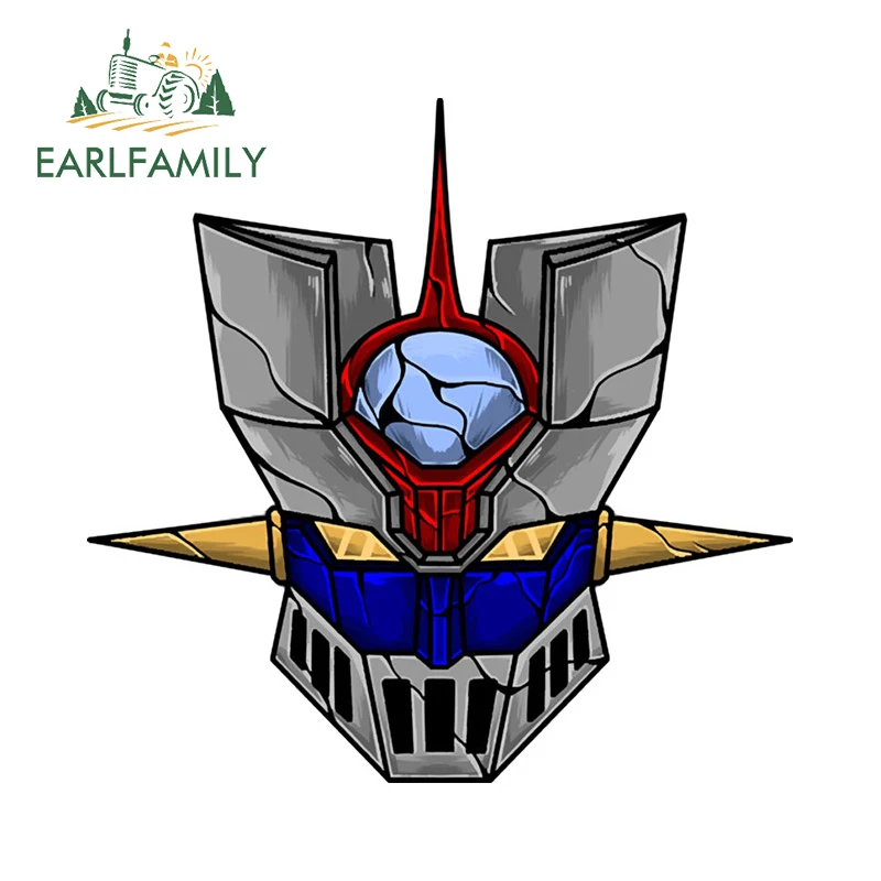 EARLFAMILY 13cm for Personality Mazinger Z Skull Car Sticker Laptop Anime Decal Car Accessories Vinyl Scratch-Proof Fine Decor