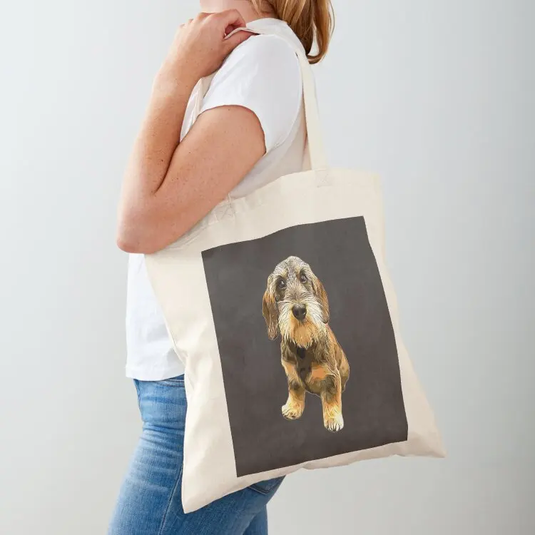 

Dachshund Wire Haired Beauty! Tote Bag Canvas shoulder bag Women's beach bags Women's shopper bag custom tote