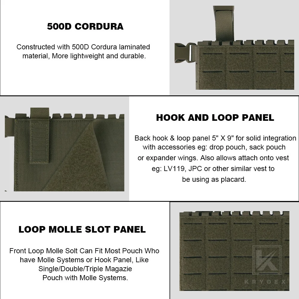 KKRYDEX Taktisches MK5 Micro Fight Chassis Lasergeschnittenes Brustpaneel Leichtgewichtige 5.56 MP7 Magazintasche Taktische Weste Ausrüstung – Detail 5