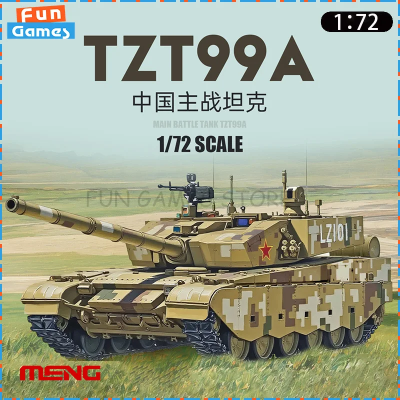 

New MENG 1/72 Tank Assemble Figure Model China ZTZ99A Main Battle Tank 72-013 Uncolored Collectible Custom Toys Birthday Gift