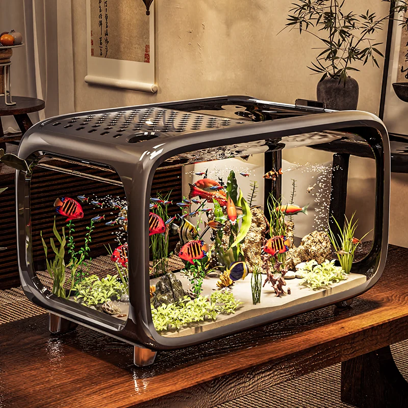 Multi-functional Feeding Tank Home Living Room Ornamental Fish Tank Ecological Landscape Filtration Oxygen Generation Aquariums
